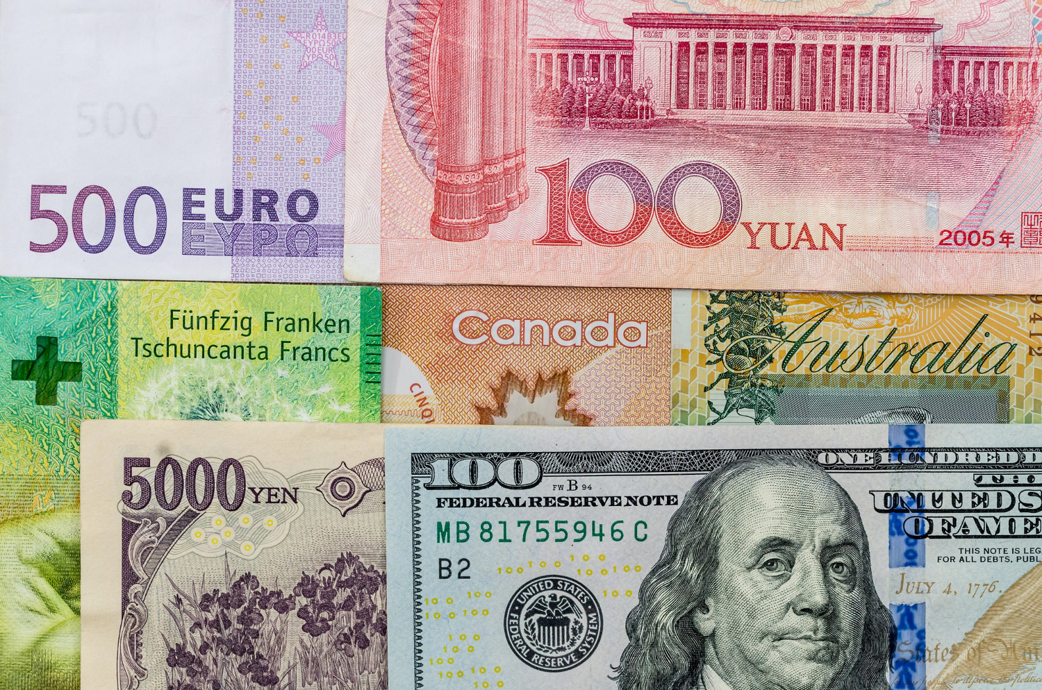 american us canadian australian dollar euro japanese yen chinese yuan banknote